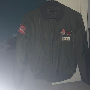 Kendall & Kylie Army Green BABE Light Bomber